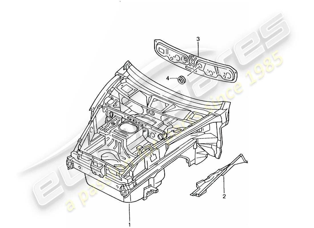 Porsche 996 GT3 (2002) front end Part Diagram