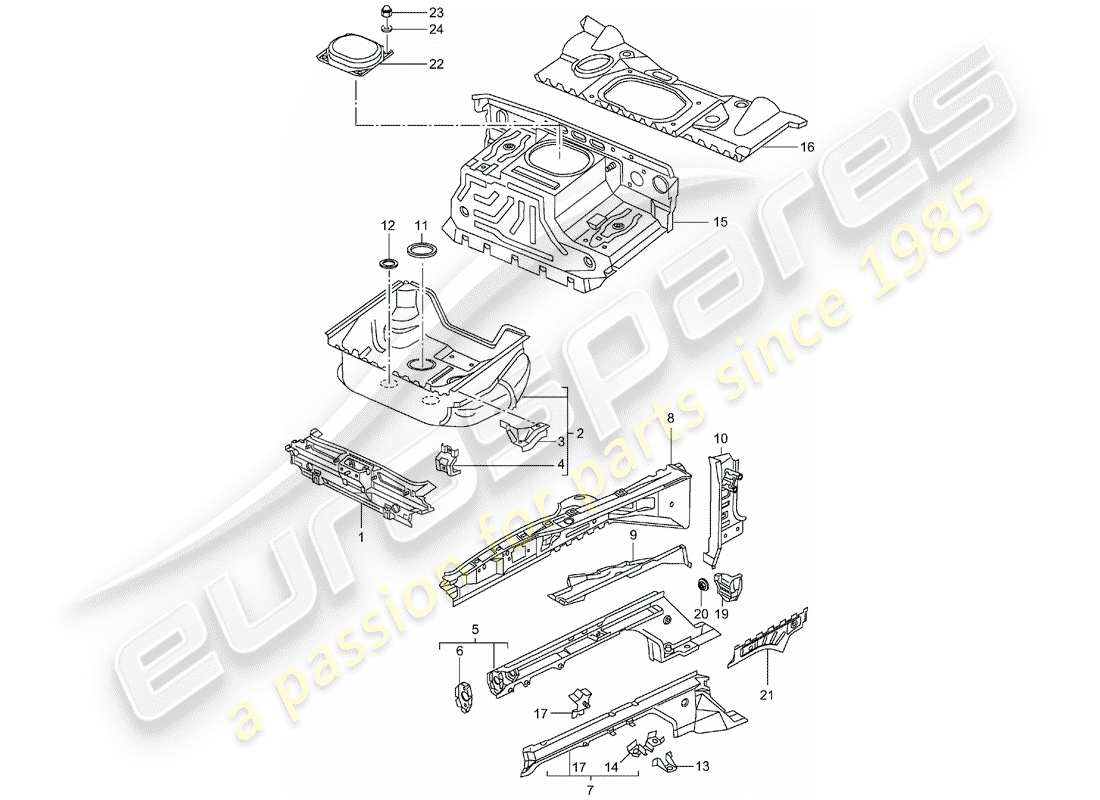 Porsche 996 GT3 (2002) FRONT END - SINGLE PARTS Part Diagram