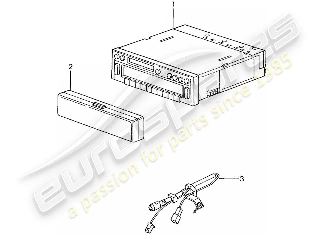 Porsche 996 GT3 (2002) radio unit Part Diagram