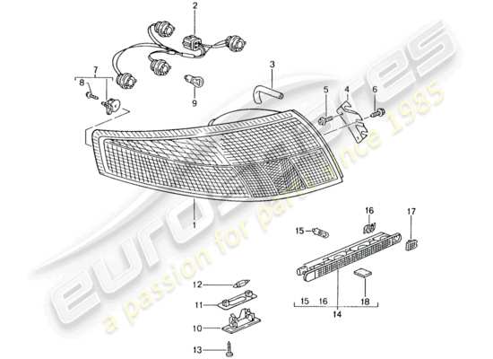 a part diagram from the Porsche 996 GT3 parts catalogue