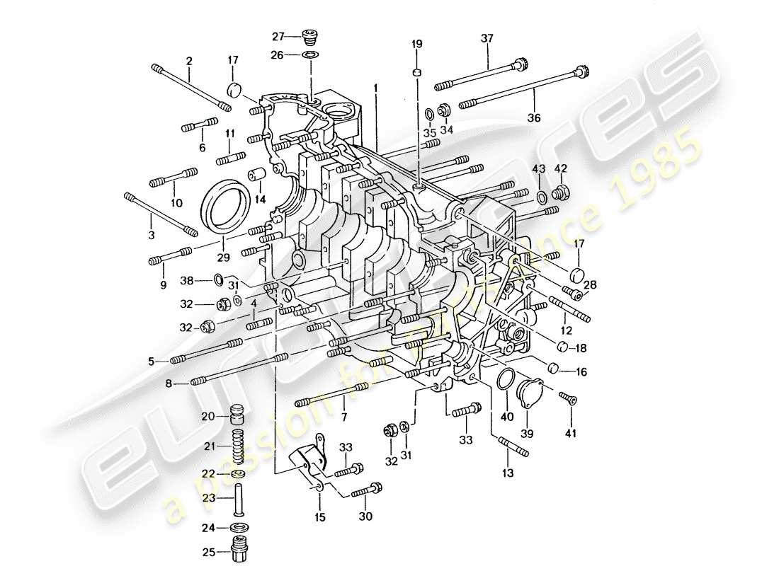 Porsche 996 GT3 (2003) crankcase Part Diagram