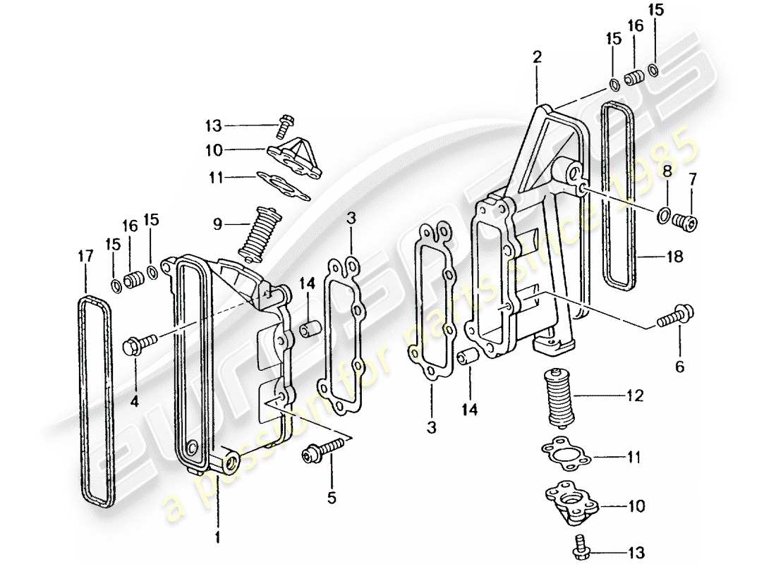 Porsche 996 GT3 (2003) CHAIN CASE - TENSIONER - CHAIN Part Diagram