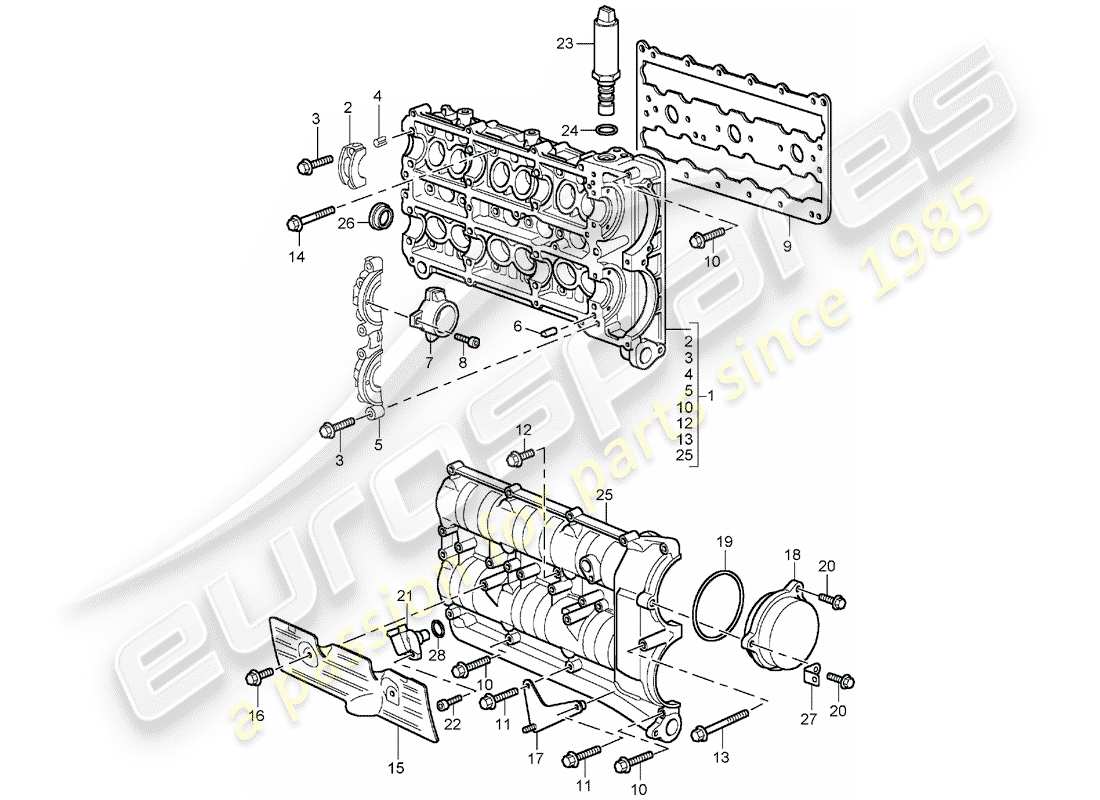 Porsche 996 GT3 (2003) CAMSHAFT HOUSING Part Diagram