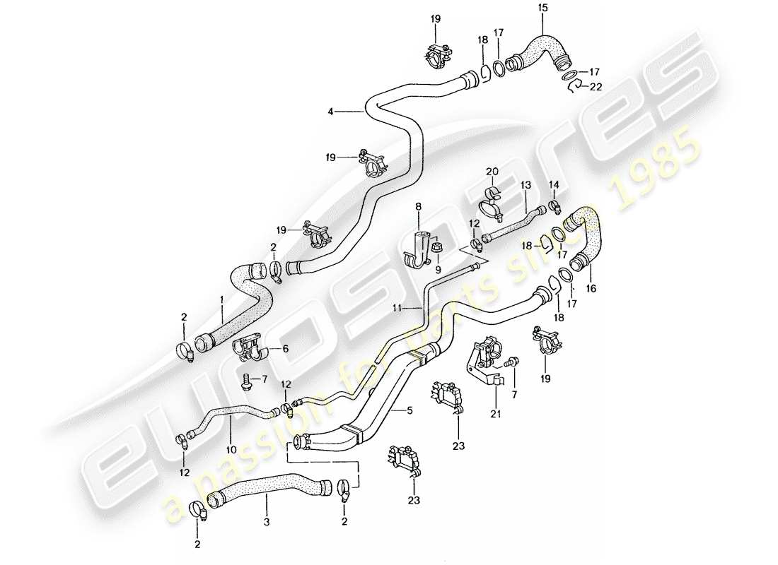 Porsche 996 GT3 (2003) water cooling 1 Part Diagram