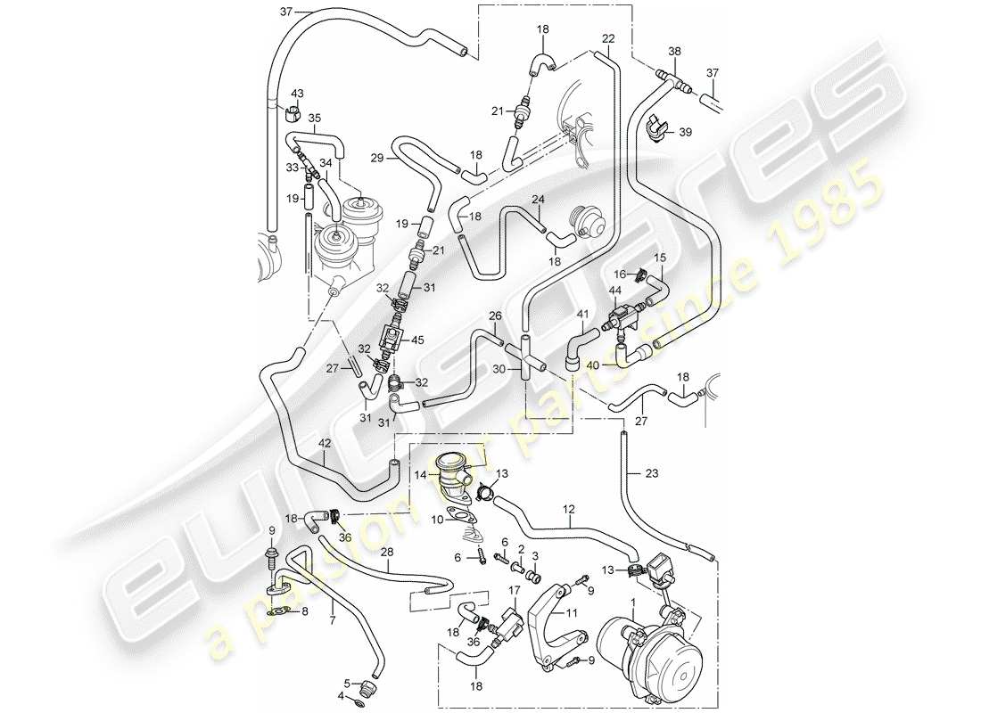 Porsche 996 GT3 (2003) AIR INJECTION Part Diagram