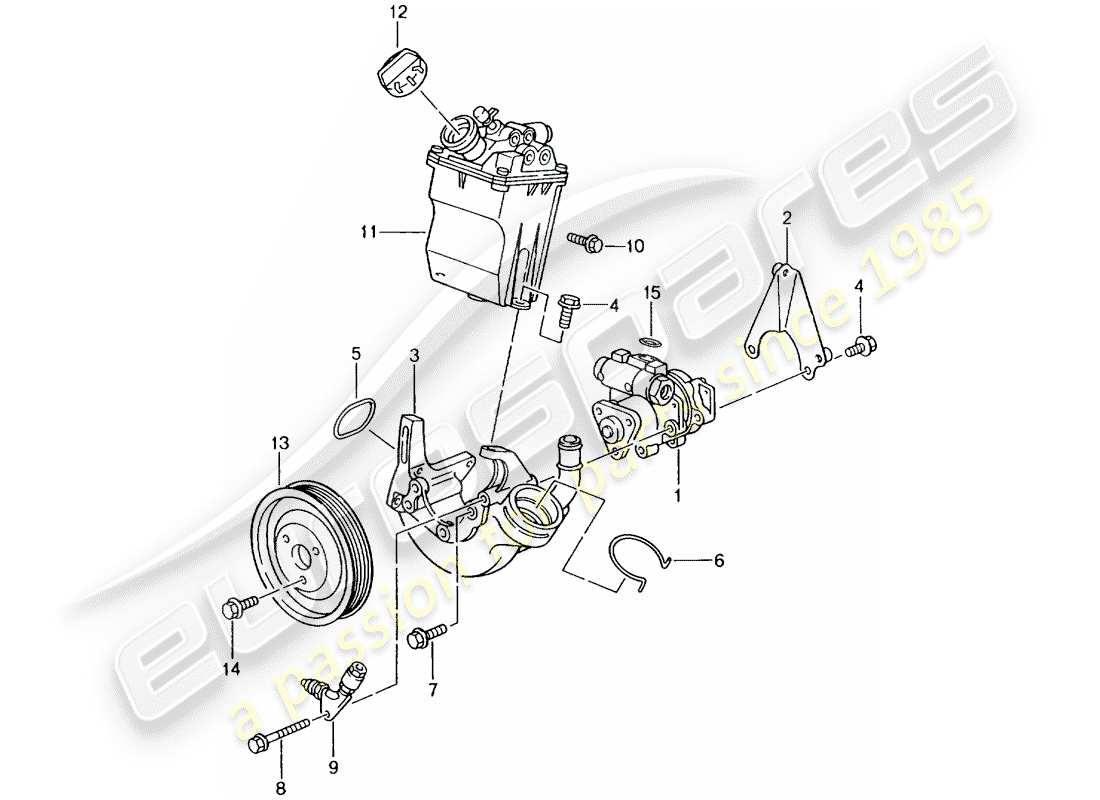 Porsche 996 GT3 (2003) POWER STEERING - POWER-STEERING PUMP - CONTAINER Part Diagram