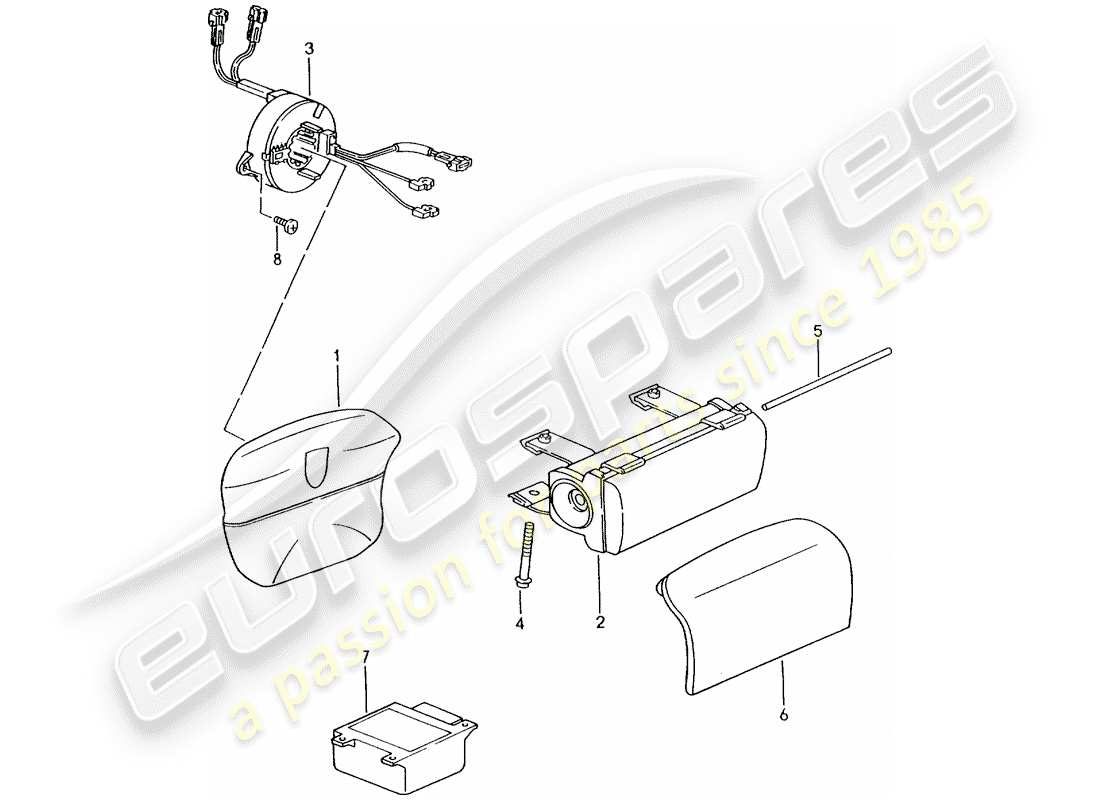 Porsche 996 GT3 (2003) AIRBAG Part Diagram