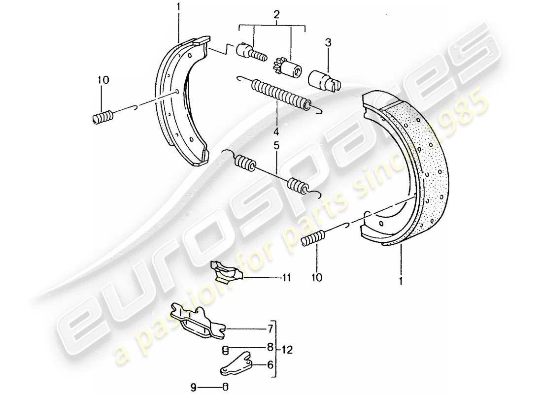 Porsche 996 GT3 (2003) Handbrake Part Diagram