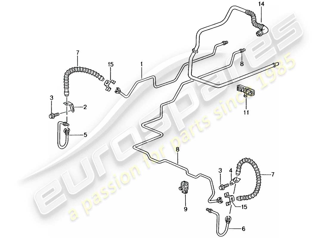 Porsche 996 GT3 (2003) BRAKE LINE - UNDERBODY - REAR AXLE - VACUUM LINE Part Diagram