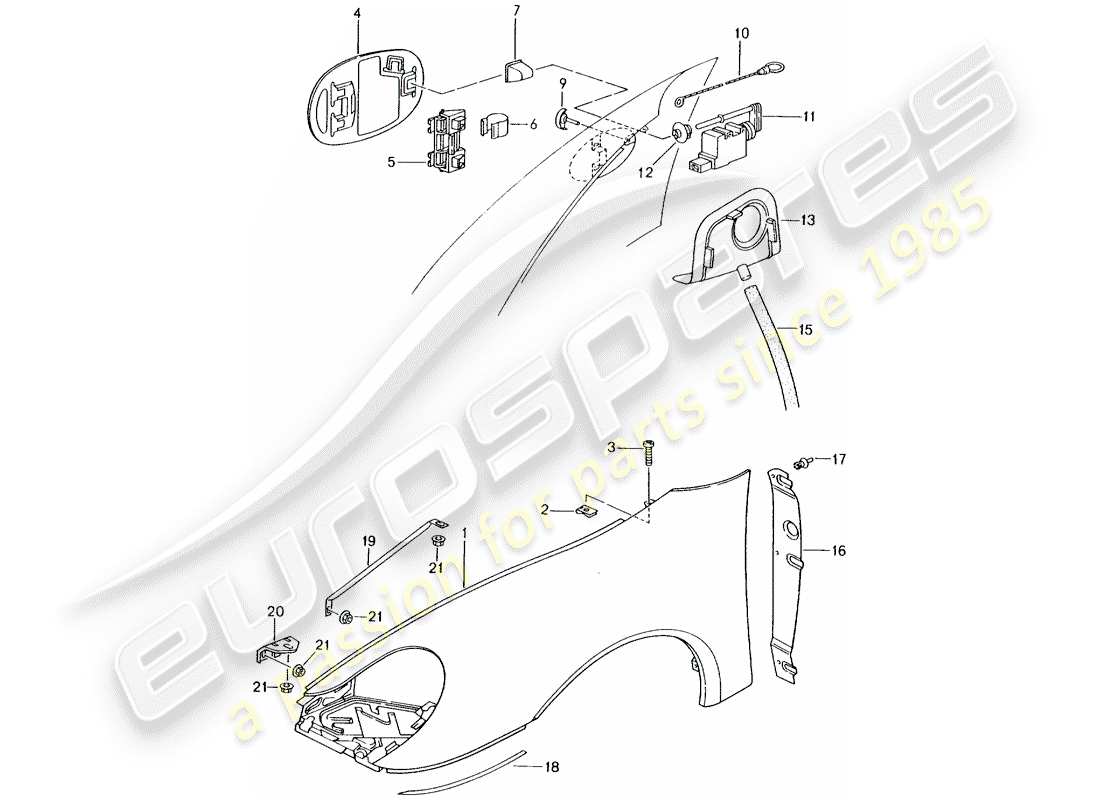 Porsche 996 GT3 (2003) FENDER Part Diagram