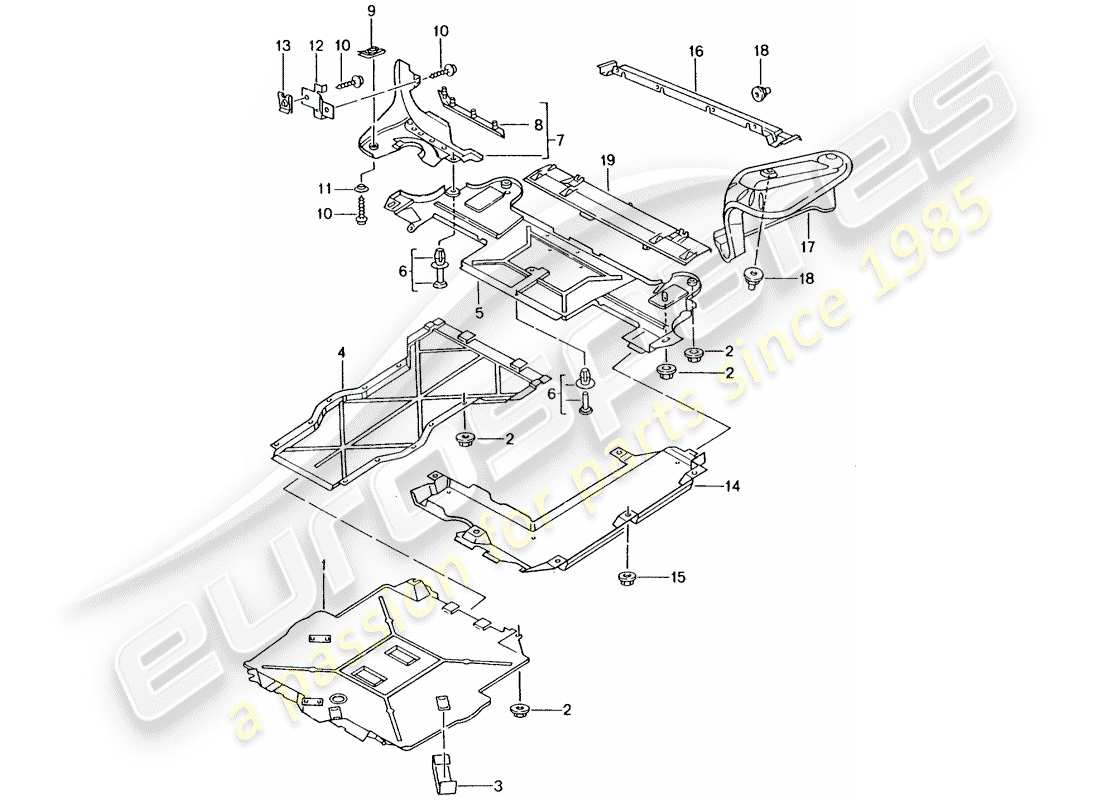 Porsche 996 GT3 (2003) TRIMS - FOR - UNDERBODY Part Diagram