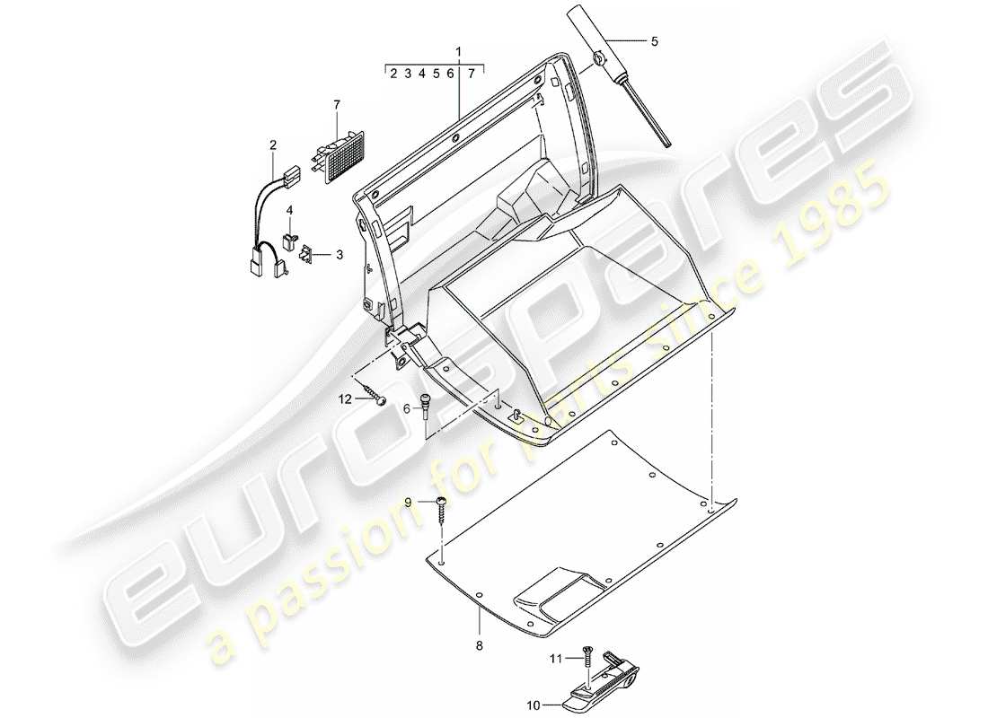 Porsche 996 GT3 (2003) GLOVE BOX - D - MJ 2002>> Part Diagram