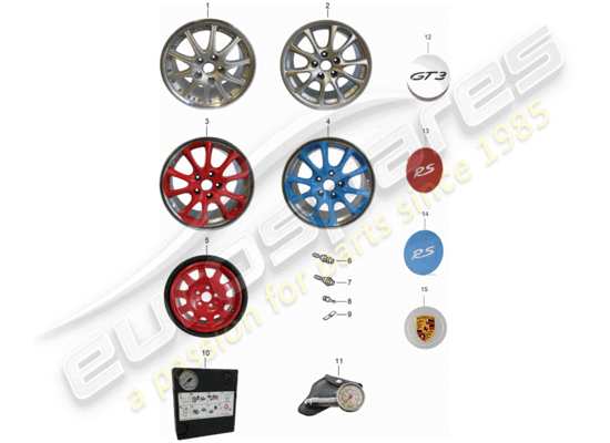 a part diagram from the Porsche 996 GT3 parts catalogue