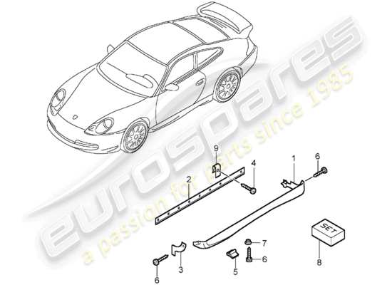 a part diagram from the Porsche 996 GT3 parts catalogue