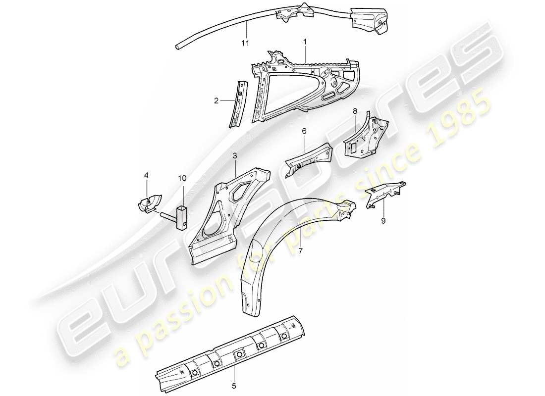 Porsche 996 GT3 (2005) SIDE PANEL Part Diagram