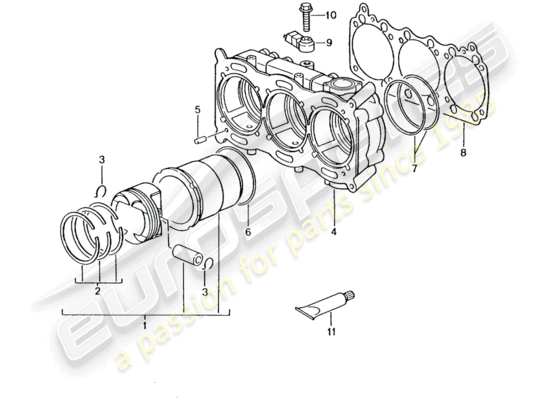 a part diagram from the Porsche 996 GT3 parts catalogue