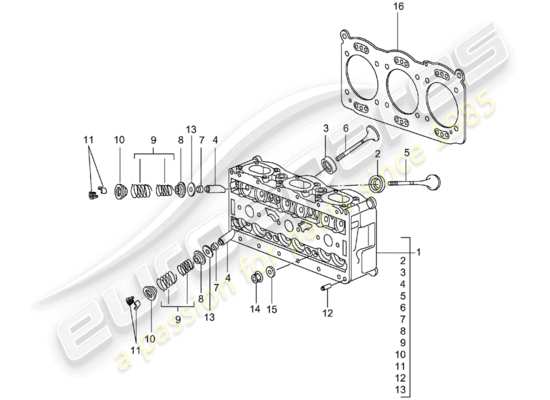 a part diagram from the Porsche 996 GT3 parts catalogue