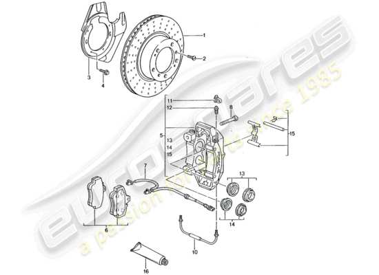 a part diagram from the Porsche 996 GT3 parts catalogue