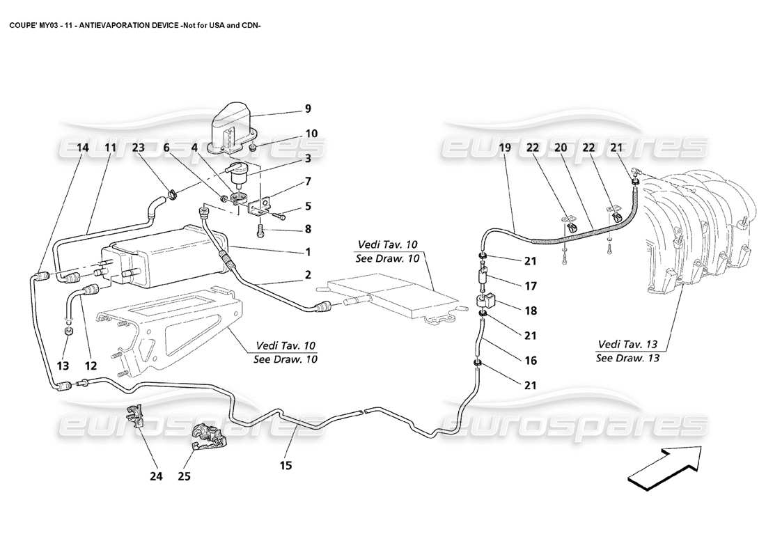 Maserati 4200 Coupe (2003) Antievaporation Device - Not for USA or CDN Parts Diagram