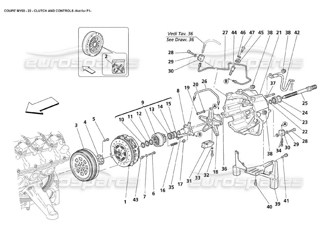 Maserati 4200 Coupe (2003) Clutch and Controls - Not for F1 Parts Diagram