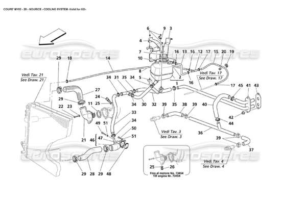 a part diagram from the Maserati 4200 Coupe (2003) parts catalogue