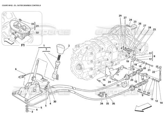 a part diagram from the Maserati 4200 parts catalogue