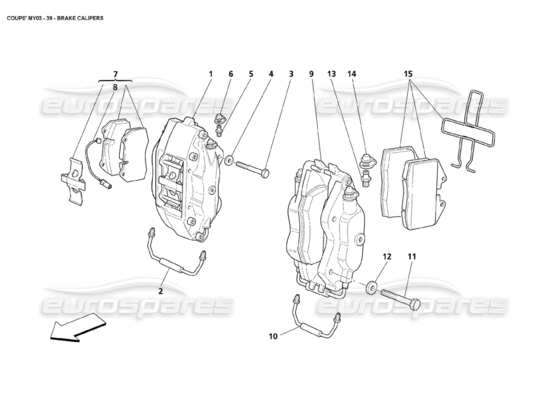 a part diagram from the Maserati 4200 parts catalogue