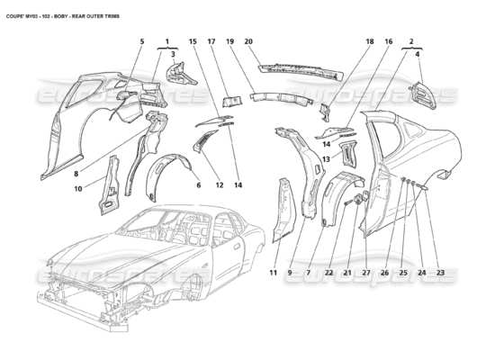 a part diagram from the Maserati 4200 parts catalogue