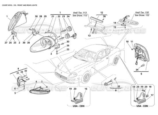 a part diagram from the Maserati 4200 parts catalogue