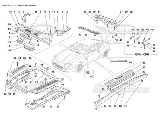 a part diagram from the Maserati 4200 parts catalogue