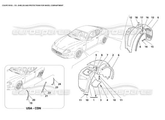 a part diagram from the Maserati 4200 parts catalogue