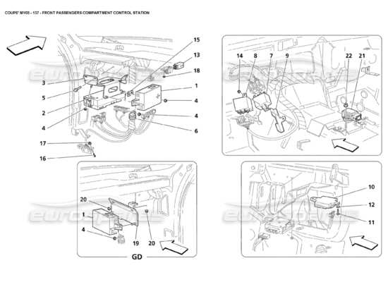 a part diagram from the Maserati 4200 parts catalogue