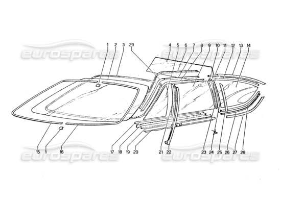 a part diagram from the Lamborghini Urraco parts catalogue