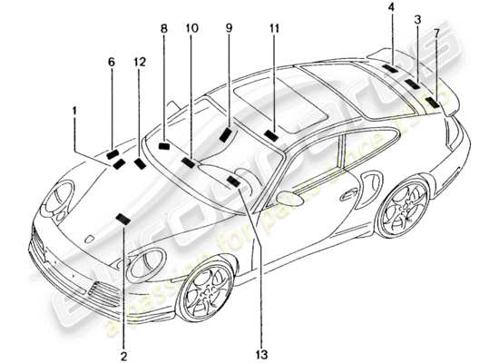 a part diagram from the Porsche 996 T/GT2 (2001) parts catalogue