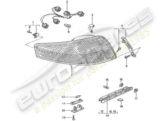 a part diagram from the Porsche 996 T/GT2 parts catalogue