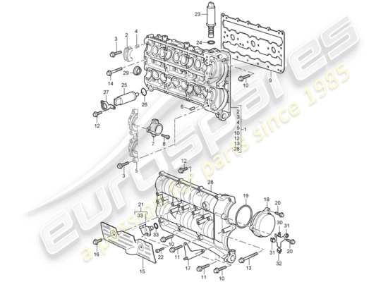 a part diagram from the Porsche 996 T/GT2 parts catalogue