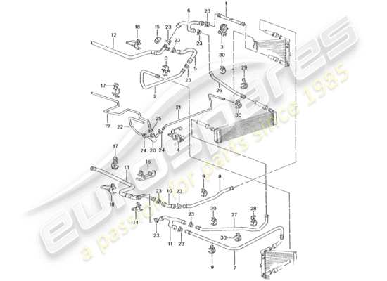 a part diagram from the Porsche 996 T/GT2 parts catalogue