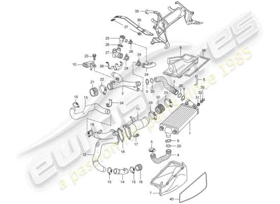 a part diagram from the Porsche 996 T/GT2 parts catalogue