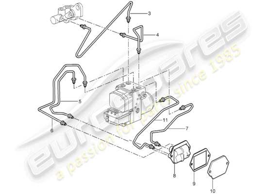 a part diagram from the Porsche 996 T/GT2 parts catalogue