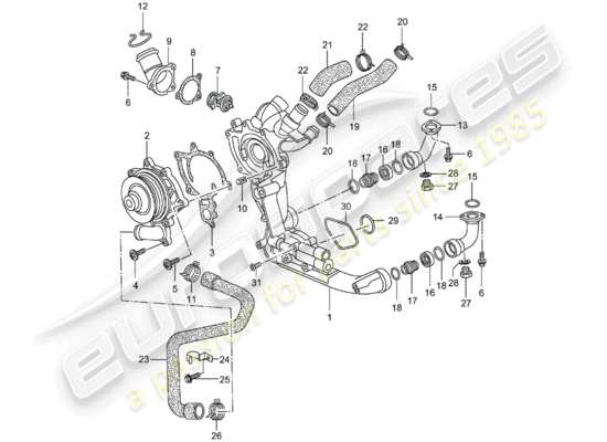 a part diagram from the Porsche 996 T/GT2 parts catalogue