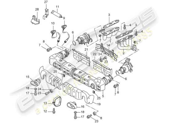 a part diagram from the Porsche 996 T/GT2 parts catalogue