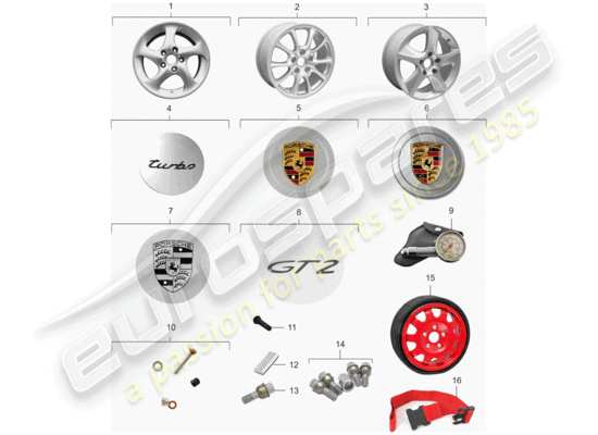 a part diagram from the Porsche 996 T/GT2 (2003) parts catalogue