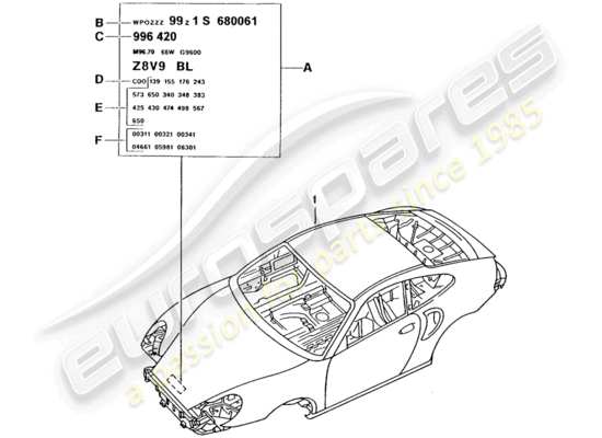 a part diagram from the Porsche 996 T/GT2 parts catalogue