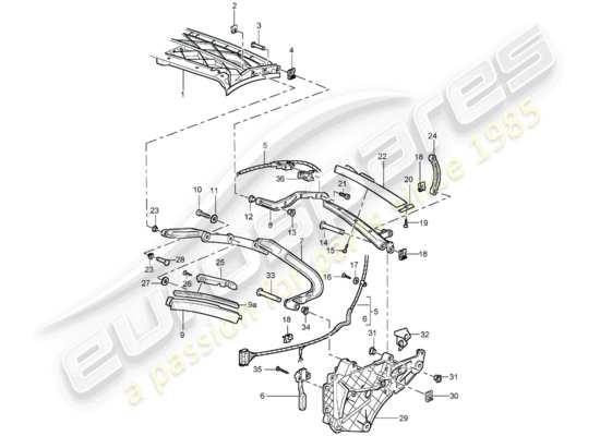 a part diagram from the Porsche 996 T/GT2 parts catalogue