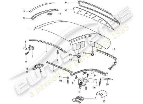 a part diagram from the Porsche 996 T/GT2 parts catalogue