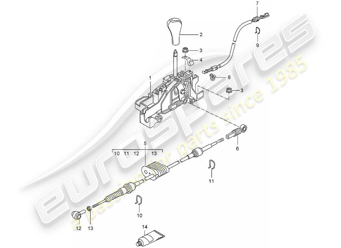 Porsche 996 T/GT2 (2004) SELECTOR LEVER - TIPTRONIC Part Diagram