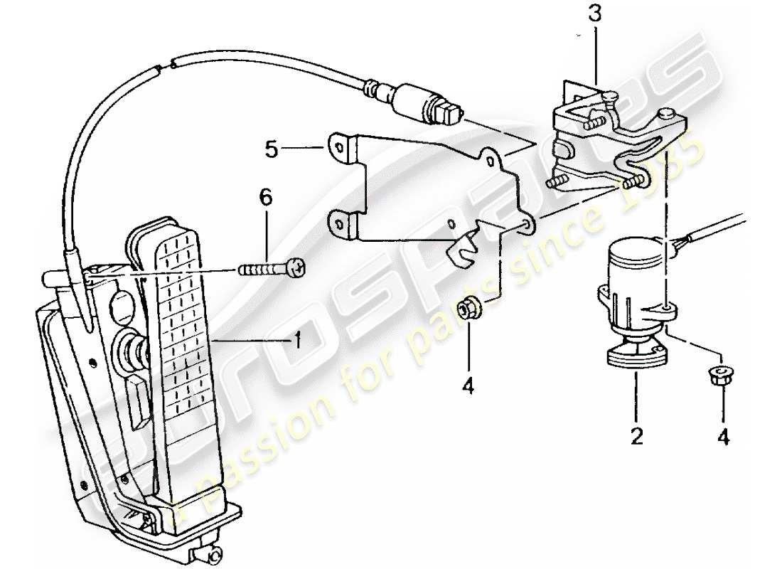 Porsche 996 T/GT2 (2004) PEDALS - THROTTLE CONTROL Part Diagram