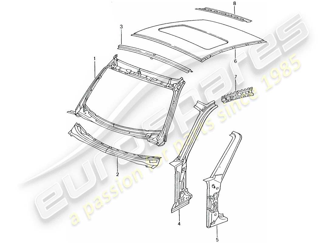 Porsche 996 T/GT2 (2004) COWL Part Diagram