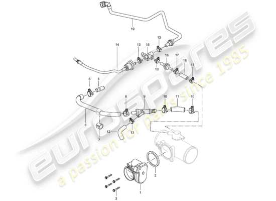 a part diagram from the Porsche 996 T/GT2 parts catalogue