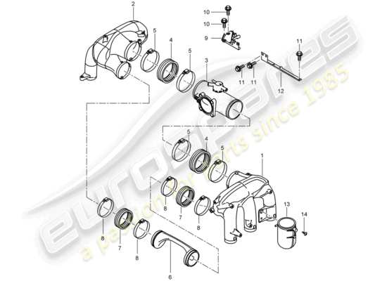 a part diagram from the Porsche 996 T/GT2 parts catalogue